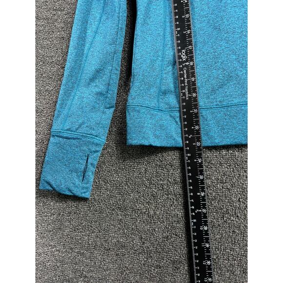 PINK Victoria's Secret Pullover Womens XS Blue Heather Quarter Zip Thumbholes - Picture 6 of 6